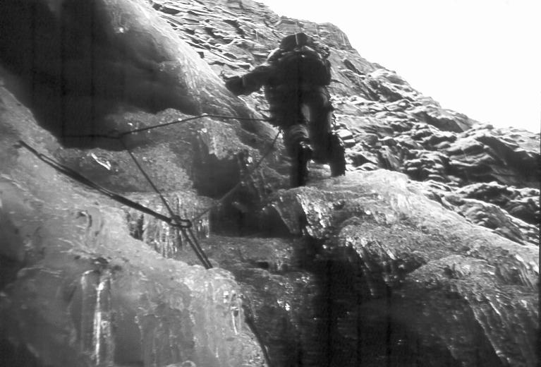 climbing on Triple Buttress