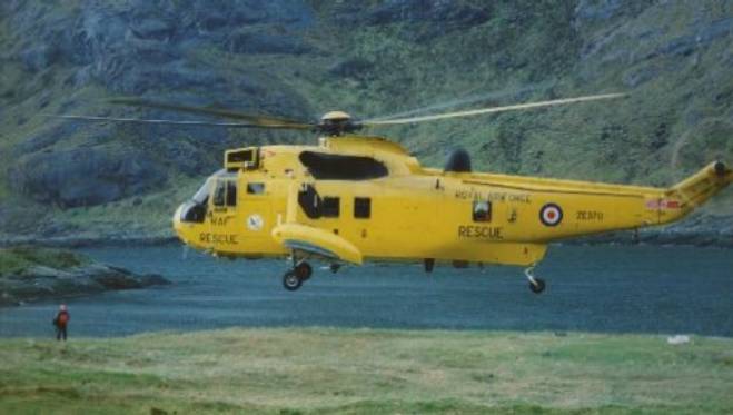 helicopter at Coruisk Hut