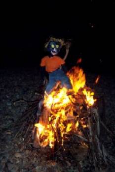 bonfire at Roshven