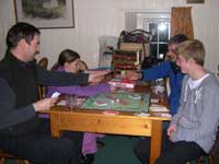 people playing Monopoly